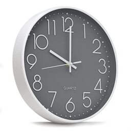 joeji's Kitchen Silent Wall Clock 30cm Non-Ticking Grey Quartz Modern