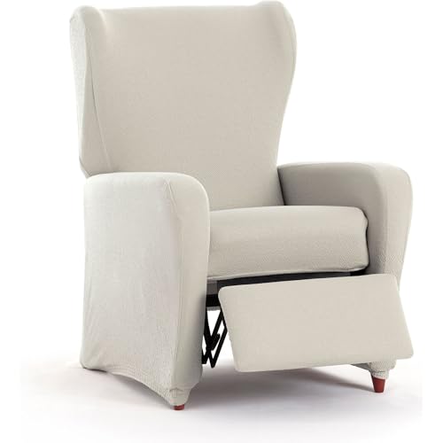 ECOMMERC3 - 4-Piece Bi-Elastic Relax Armchair Cover, Full Protection Against Wear ??? Ecru Armchair Cover Breathable and Easy to Place, Upholstered Appearance