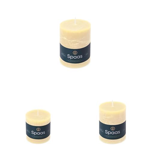 Spaas Rustic Pillar Candle 70/70mm (25h), 70/95mm (35h) and 80/110mm (65h), Ivory