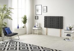 Somnior Beds Bed Centre Bliss Diamante Single 82cm Tweed Charcoal Headboard With Wooden Struts
