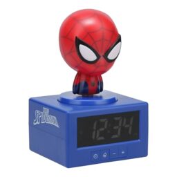 Paladone Marvel Spiderman Digital Alarm Clock with Night Light & Music, Officially Licensed MCU Superhero Bedroom Décor for Kids & Teens, Battery Powered