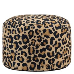 icon Milano Leopard Print Bean Bag Footstool with Filling Included