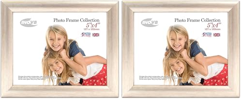 Inov8 Framing Photo Frame, Silver, 5 x 4 inch (Pack of 2)