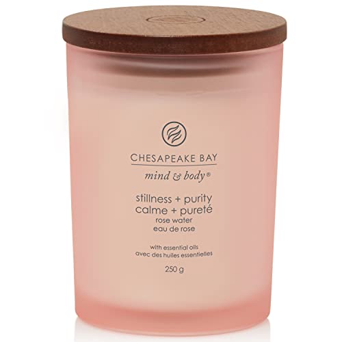 Chesapeake Bay Scented Candle - Stillness + Purity (Rose Water) Medium Tumbler Aromatherapy Candle - Burn Time: Up to 57 Hours - Mind & Body Collection - Gifts for Women