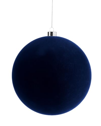 Navy Velvet Christmas Bauble 20 cm, Extra Large Tree Ornament