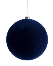 Navy Velvet Christmas Bauble 20 cm, Extra Large Tree Ornament