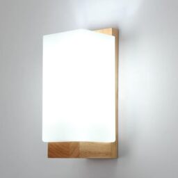 Comely Wooden Wall Lights Indoor, E27 Minimalist Design Wall Lamp Glas