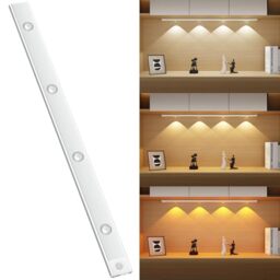 Alyvisun Under Cabinet Light, 60CM USB-C Rechargeable LED with Motion Sensor, 3 Adjustable Colour Temperatures & Stepless Dimming Wall Lights– Magnetic Installation, for Kitchen, Cupboard, Wardrobe
