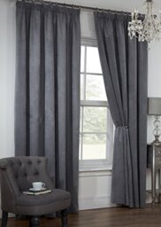 Emma Barclay R.M. Pencil Pleat Curtains Colorado 46 x 54 inches Silver