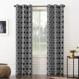 "Sun Zero Barnett Trellis Blackout Grommet Curtain Panel, 40"" x 63"", Black"
