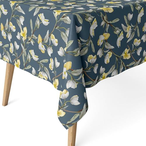 ECOMMERC3 - Stain Resistant Tablecloth for Rectangular Table Size 300 x 140 cm - Stain Resistant Tablecloth Extra Soft and Waterproof Blue
