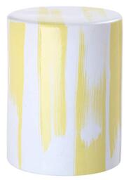 SAFAVIEH Modern Ceramic Garden Stool, in Yellow and White, 35 X 35 X 45