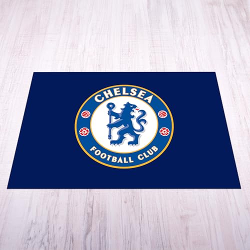 fan decor Chelsea FC Mat - Large (185cm (w) x 100cm (h) - Full Crest on Secondary Dark Blue