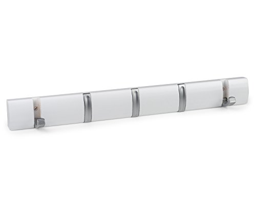 OCCO Maine Furniture Co. Hartford Fold Away Coat Hook Rack In Paris White