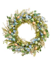 WeRChristmas Artificial Spring Wreath, Blue, 28 Inch, (WRS-1009)