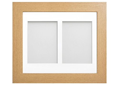 Frame Company Watson Beech Multi-Aperture Photo Frame with Mount, 12x10 for 7x5 (x2) * Choice of Frame Colour and Mount Design* NEW