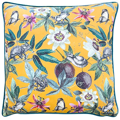 furn. Wylder Tropics Wild Passion Creatures Cushion Cover, Yellow