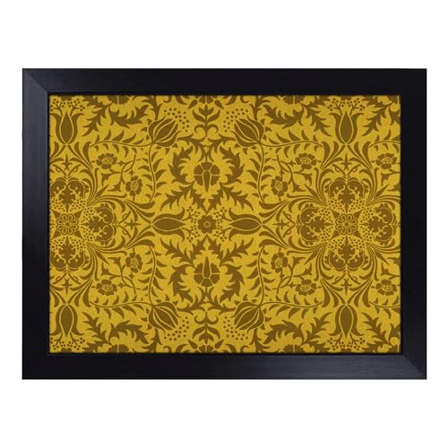 Lap Tray with Bean Bag Cushion, Vine Pattern Print By William Morris - Handmade in the UK, Raised Wooden Edge, Padded Cushion, Heat-Resistant Wipe-Clean Surface, for Meals, Laptops and Crafts
