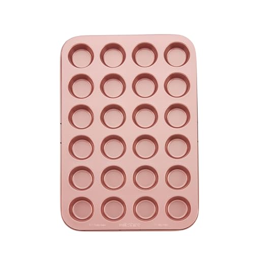 Wiltshire Rose Gold 24 Cup Muffin Tray, PFOA PTFE Free, Cupcake Mould - Non-Stick Coating, Rectangular Coated Baking Tin, Sheet Steel Bakeware, Carbon Steel, 38.7x26.2x2.1cm