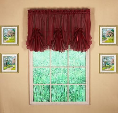 "Today's Curtain Emelia Original Voile Fan Insert, Burgundy, 30"" W x 40"" L"