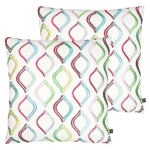 Prestigious Textiles Spinning Top Feather Filled Cushions Twin Pack, Rainbow, 50 x 50cm