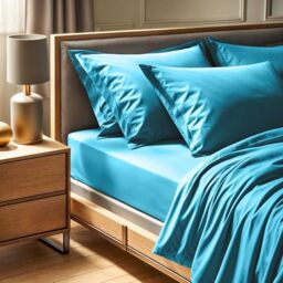 Nuit Des Rêves 100% Cotton Ranforce Single Fitted Sheet (100 x 200 + 30 cm), Turquoise, 155 Thread Count - Machine Washable at 30°C - Soft & Durable for Comfort