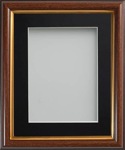 Frame Company Eldridge Mahogany Photo Frame with Black-V Groove Mount, 20x16 for A3, fitted with perspex