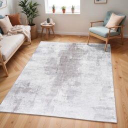 Livabliss Giulia Helsinki Abstract Design – Living Room 140x200 cm, Dining Lounge Kitchen Bedroom Use, Modern Marble Look, Soft Luxurious Medium Pile, Grey Cream
