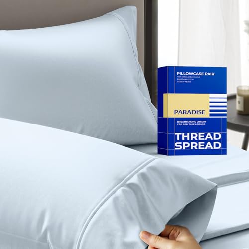 "100% EGYPTIAN COTTON 1000 THREAD COUNT BEDDING SET FITS MATTRESS UP TO 18"" DEPTH 2PC KING PILLOWCASES LIGHT BLUE"
