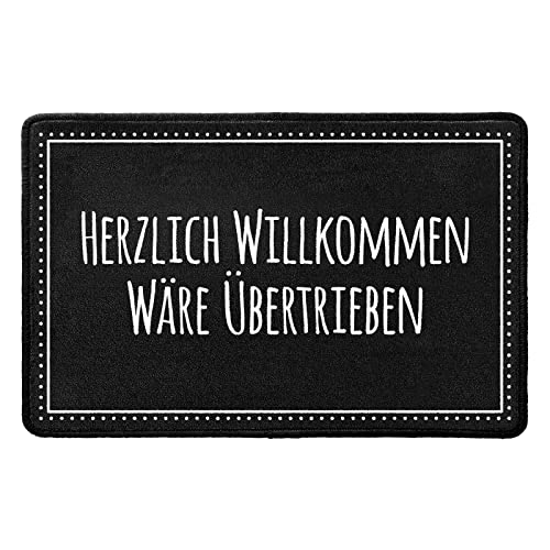 Pechkeks Door Mat with German Text Herzlich Willkommen wäre Exaggerated, 67 x 43 cm