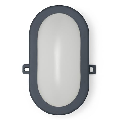 Velamp LED wall Light, Super Bright Oval LED Ceiling Light: 450 lumens (6W). Outdoor Light with Easy Installation. for Indoors or Outdoors (IP44). Natural Light 4000K.