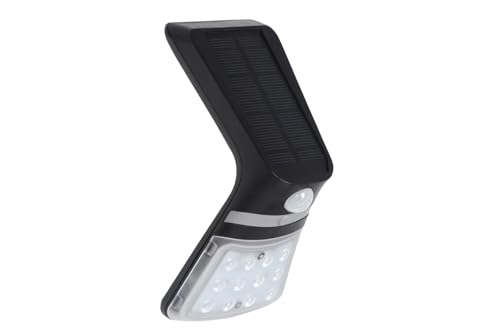 Luceco LED Solar Guardian Wall Light with PIR Motion Sensor, 1.5 Watts, Black