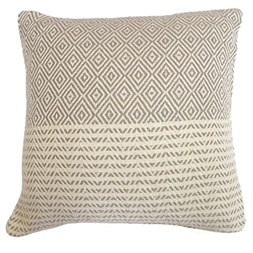 Rapport Home Throw Cushion Cover 100% Cotton Decorative Cream Cushion Cover (43 x 43 cm)