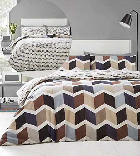 Portfolio Zig Zag Duvet Cover Set Bedding Bed Set, Natural, Double, 124020825