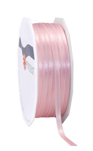 PR??SENT C.E. Pattberg SATIN light pink gift ribbon, 55 yards for Wrapping Gifts, 0.24 inches width, Ribbon for Decorating & Crafting, Decorative Ribbon for Gifts, for every occasion