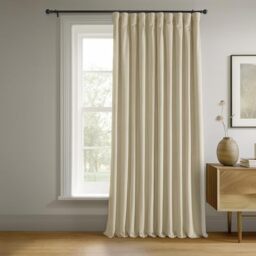 HPD Half Price Drapes Signature Blackout Velvet Curtains 96 Inches Long Extra Wide Heat & Full Light Blocking Blackout Curtain for Bedroom and Living Room (1 Panel), 100W x 96L, Neutral Ground