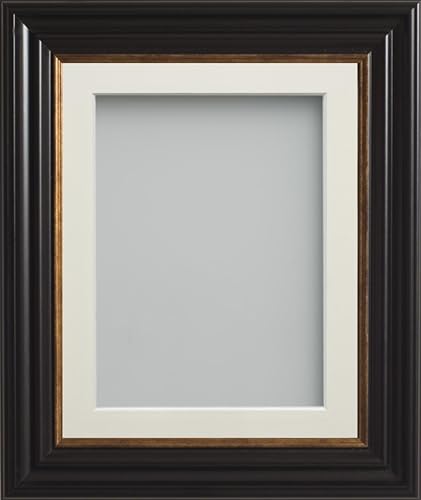 Frame Company Emson Black Picture Photo Frame with Ivory Mount - 10x8 for pic size 6x4 *Choice of Sizes* Fitted with Real Glass