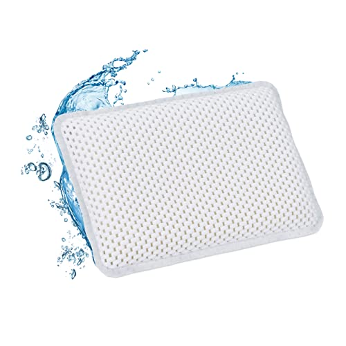 Relaxdays Bath Pillow, Nonslip Head Support With 8 Suction Cups, Wellness, Tub Bolster For The Neck, White