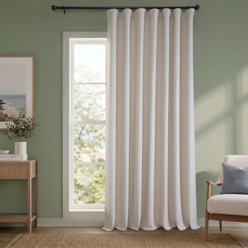 HPD Half Price Drapes BOCH-LN-DW-P Extra Wide Linen Room Darkening Curtain (1 Panel) 100 x 84 cm, BOCH-LN1856-84-DW, Birch