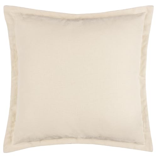 Yard Holmfirth Cushion Cover – Water Resistant Cotton Oxford Border Outdoor Decorative Case (Natural – 45x45cm)