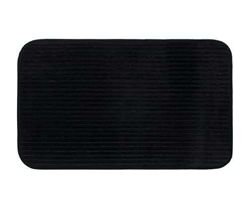 Gözze - Non-Slip Soft Bath Mat, 100% Polyester, 60 x 100 cm - Black