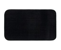 Gözze - Non-Slip Soft Bath Mat, 100% Polyester, 60 x 100 cm - Black