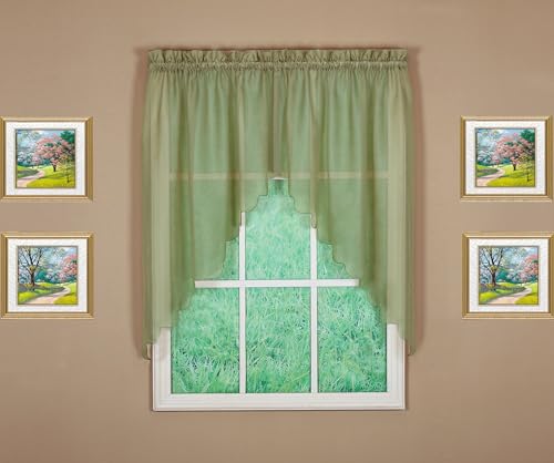 "Today's Curtain Emelia Original Voile Swag Pair 38"", Dusty Leaf, 60"" W x 38"" L"