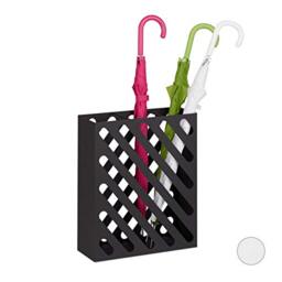 Relaxdays Umbrella Stand XL, Rectangular Holder For Walking Stick & Umbrellas, Steel, Portable, 48x40x15 cm, Black