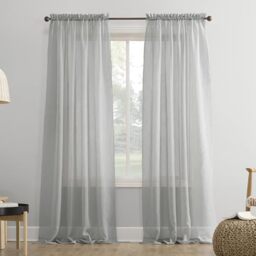 "No. 918 Rod Pocket Curtain Panel, Polyester, Silver Gray, 51"" W x 63"" L (Pack of 1)"