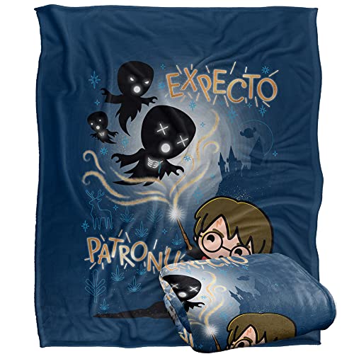HARRY POTTER Expecto Patronum Chibi Potter Officially Licensed Silky Touch Super Soft Throw Blanket 152 x 127 cm