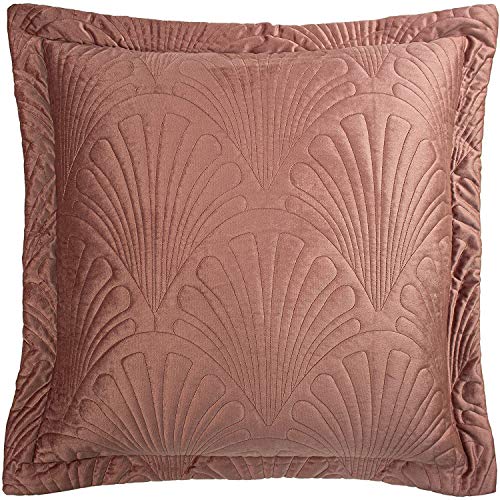Paoletti Palmeria Cushion Cover, Velvet, Blush, 60 x 60cm