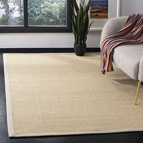 Safavieh Natural Fiber Rug for Living Room, Dining Room, Bedroom - Natural Fiber Collection, Short Pile, in Natural and Ivory, 152 x 244 cm