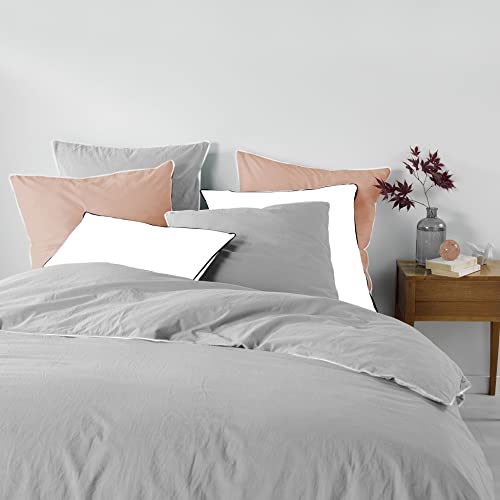 Douceur d'Intérieur Bedding Set 1644242 3-Piece Bedding Set 260 x 240 cm Grey 100% Cotton Linette