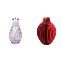 Talking Tables Lilac Glass Bud Vase for flowers, s & Talking Tables Rote Wabenpapier-Vase mit Glasfläsc Table Decor Bundle